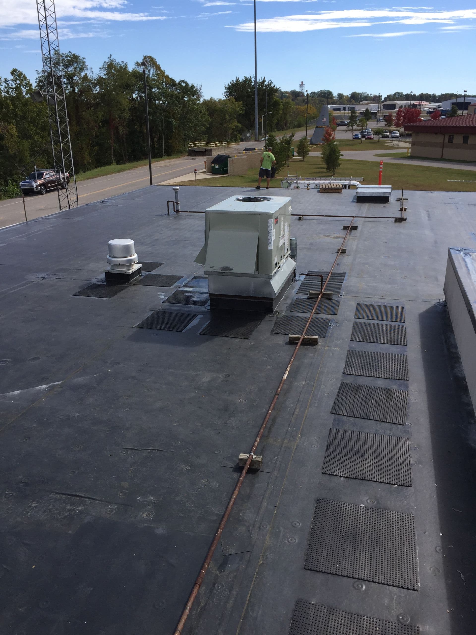 Commercial Roof with HVAC Unit